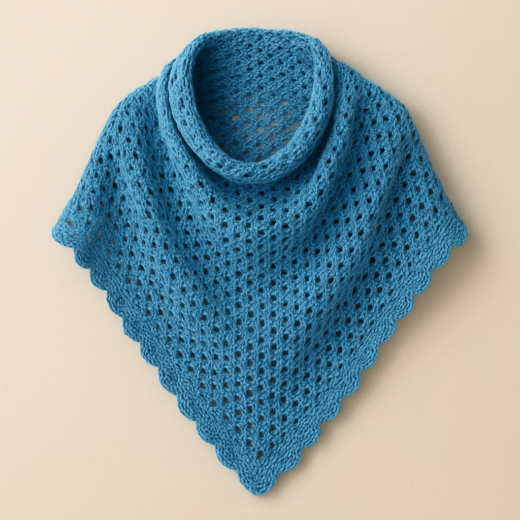 Yarnspresso — Azure Comfort Shawl — Baby Summer DK Blue Crochet Pattern