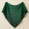Yarnspresso — Emerald Waves Boho Lace Shawl — Magic Wool De Luxe Green Shades, Black Knitting Pattern