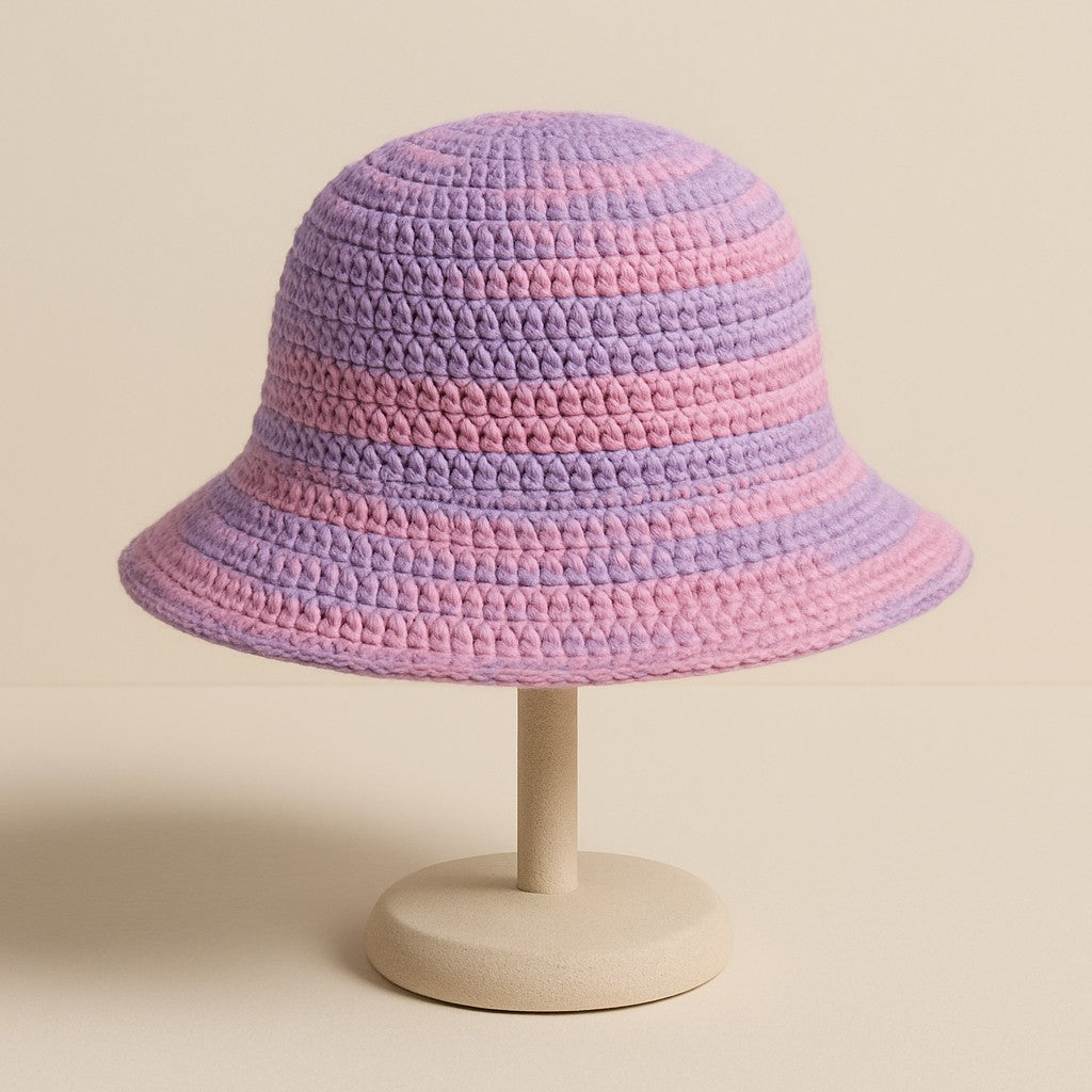 Yarnspresso — Lilac and Pink Summer Sun Hat — Crochet Pattern