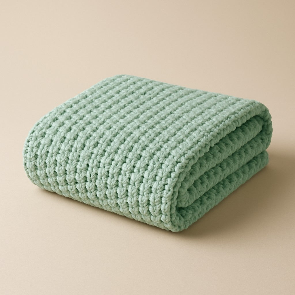 Yarnspresso — Mint Velvet Blanket Knitting Pattern — Velvet Baby Mint Green Crochet Pattern