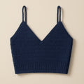 Yarnspresso — Navy V-Neck Summer Crop Top — Knitting Pattern