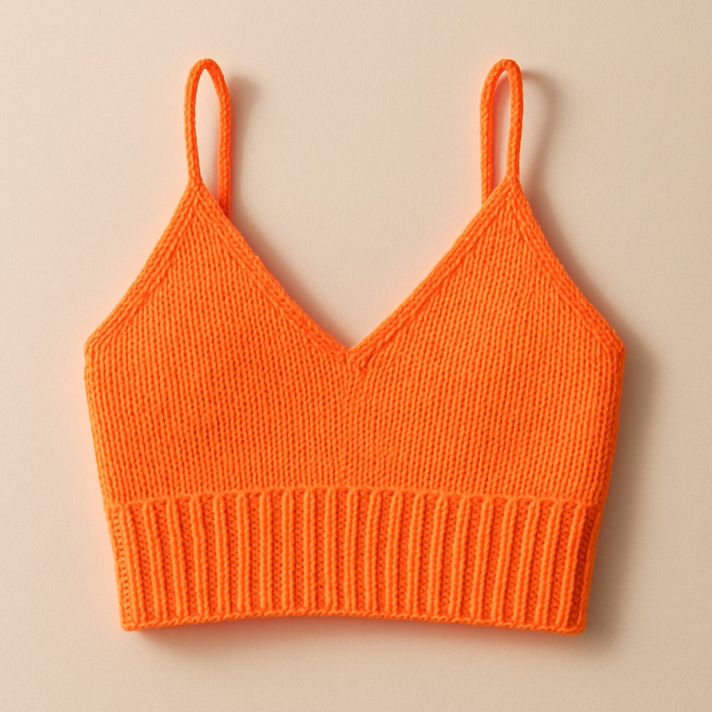 Yarnspresso — Neon Breeze V-Neck Summer Crop Top — Knitting Pattern
