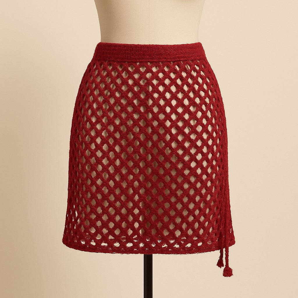 Yarnspresso — Ocean Breeze Mesh Beach Skirt Cover-up — Knitting Pattern