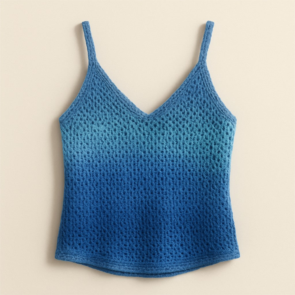 Yarnspresso — Ocean Breeze Summer Top — Cakes Blues Baby Blue Shades Knitting Pattern
