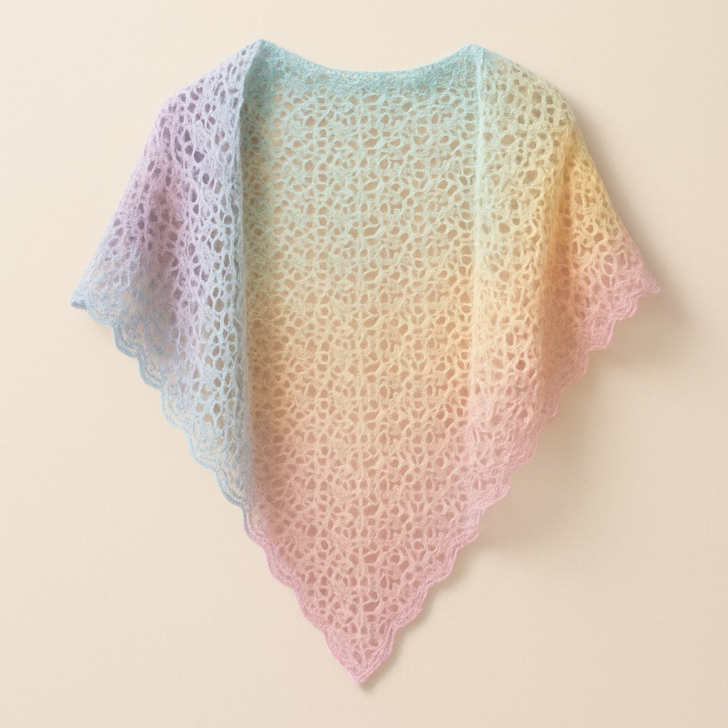 Yarnspresso — Pastel Breeze Boho Lace Shawl — Crochet Pattern
