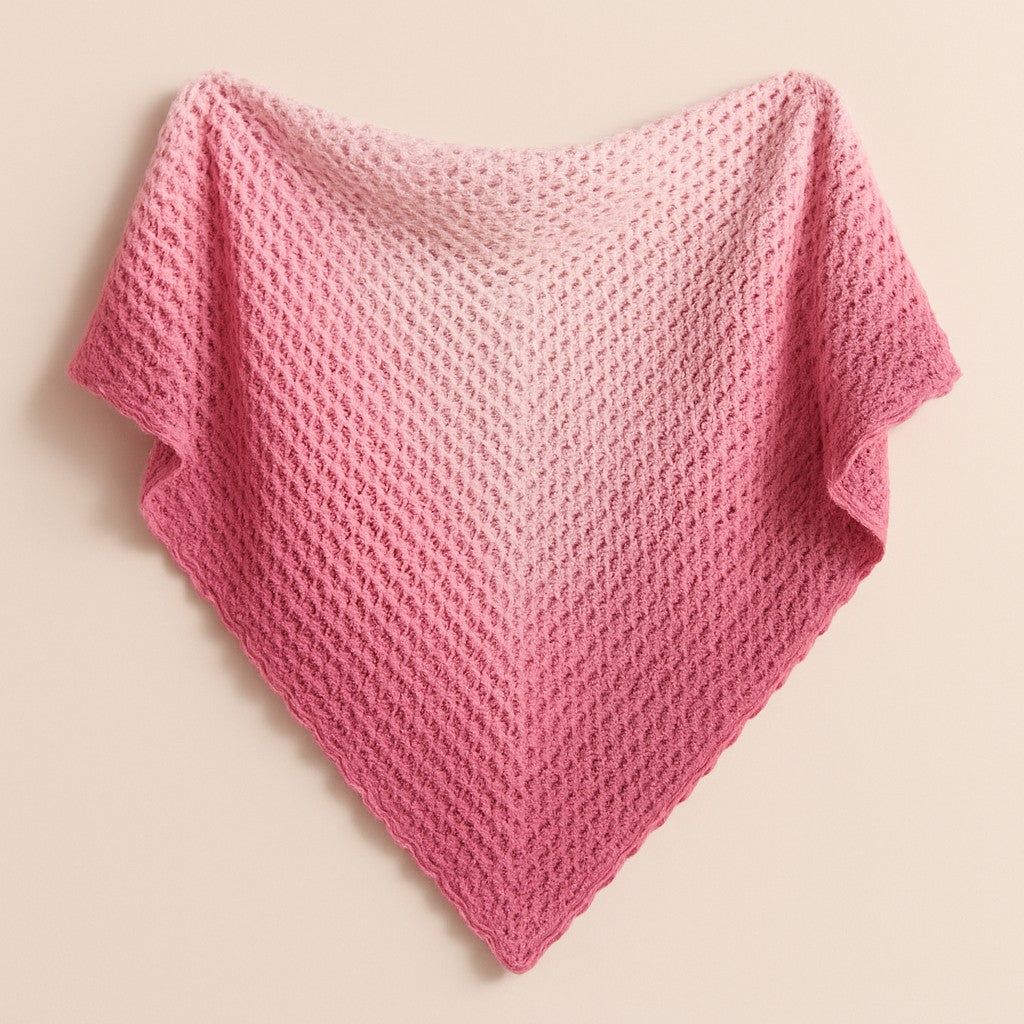 Yarnspresso — Pink Blossom Shawl — Cakes Blues Baby Pink Shades, White Knitting Pattern