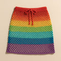 Yarnspresso — Rainbow Waves Mesh Beach Skirt Cover-up