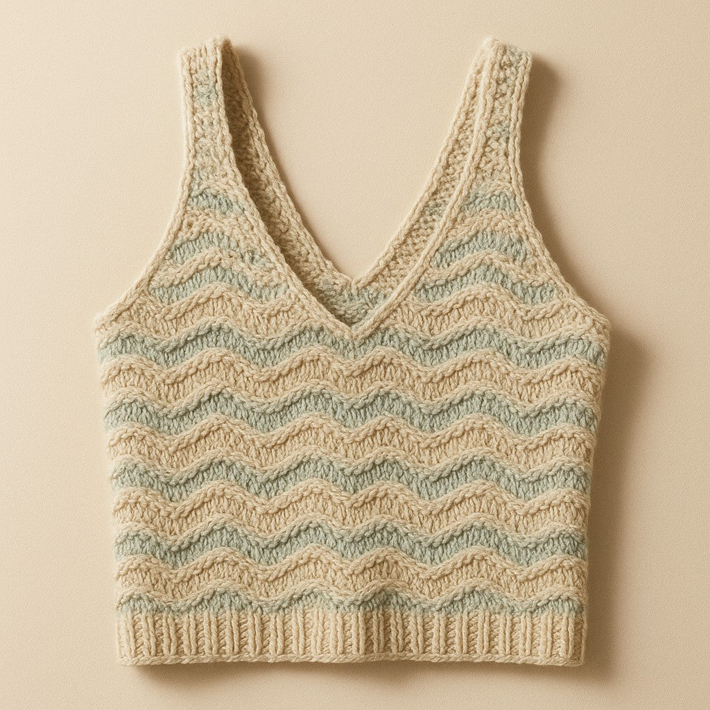 Yarnspresso — Seaside Waves V-Neck Crop Top