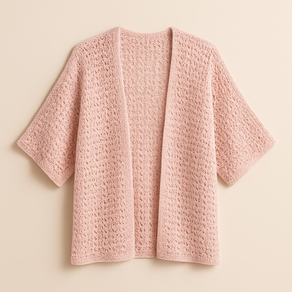 Yarnspresso — Soft Summer Breeze Kimono — Velvet Baby Light Pink Knitting Pattern