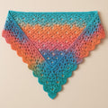 Yarnspresso — Spring Blossom Shawl — Sock Varicolor Turquoise Shades, Orange, Pink, Blue, Gr Crochet Pattern