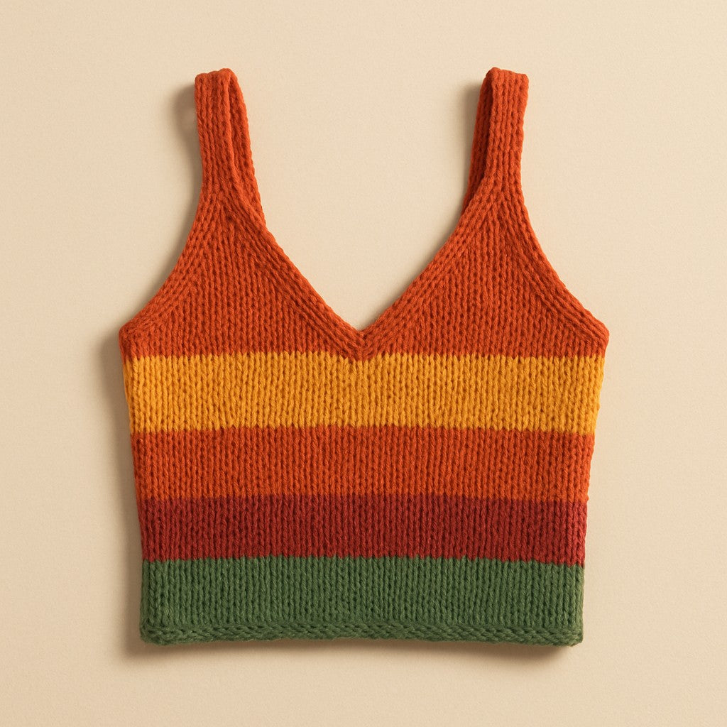Yarnspresso — Summer Harvest V-Neck Crop Top
