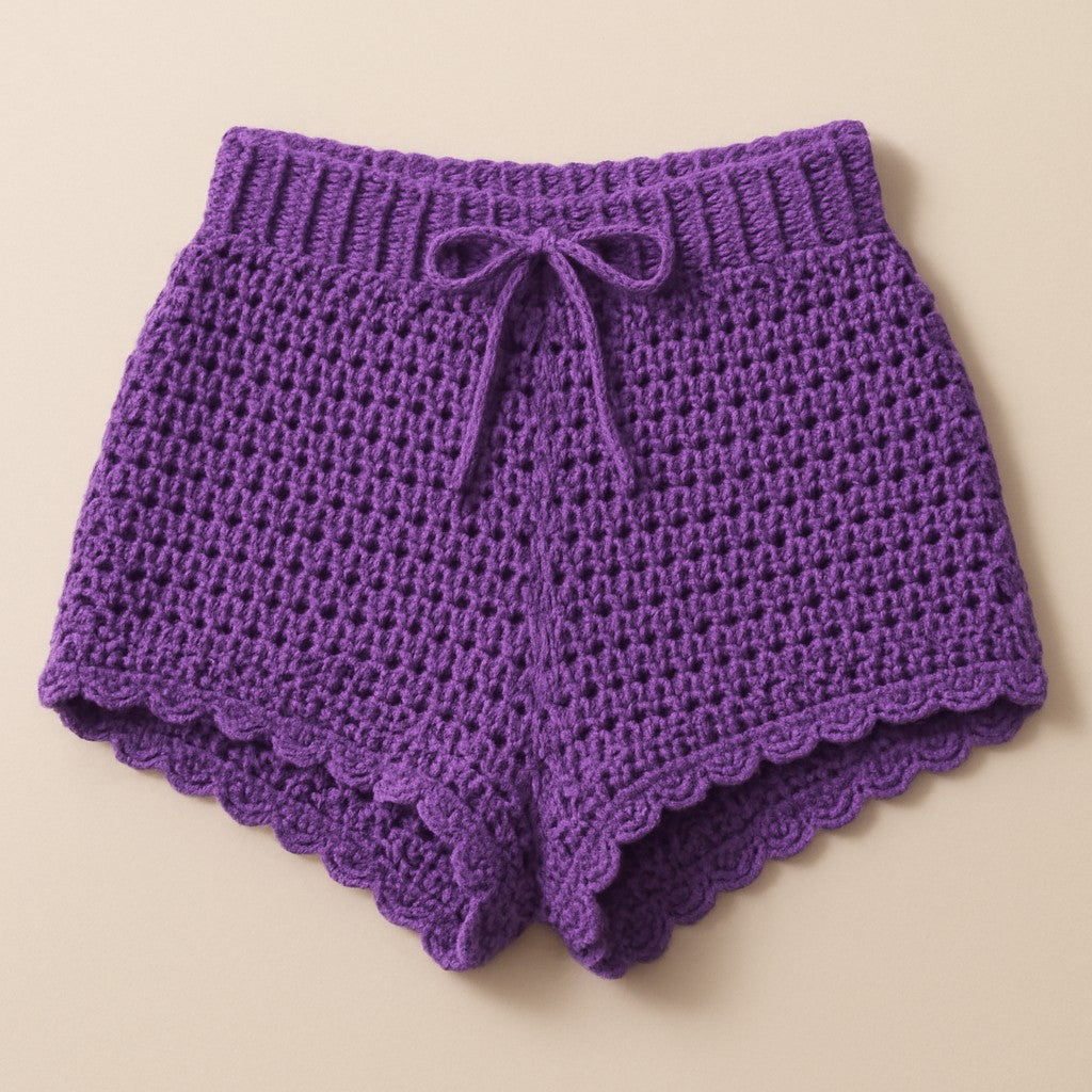 Yarnspresso — Vibrant Festival Crochet Shorts — Baby Dream Purple Crochet Pattern