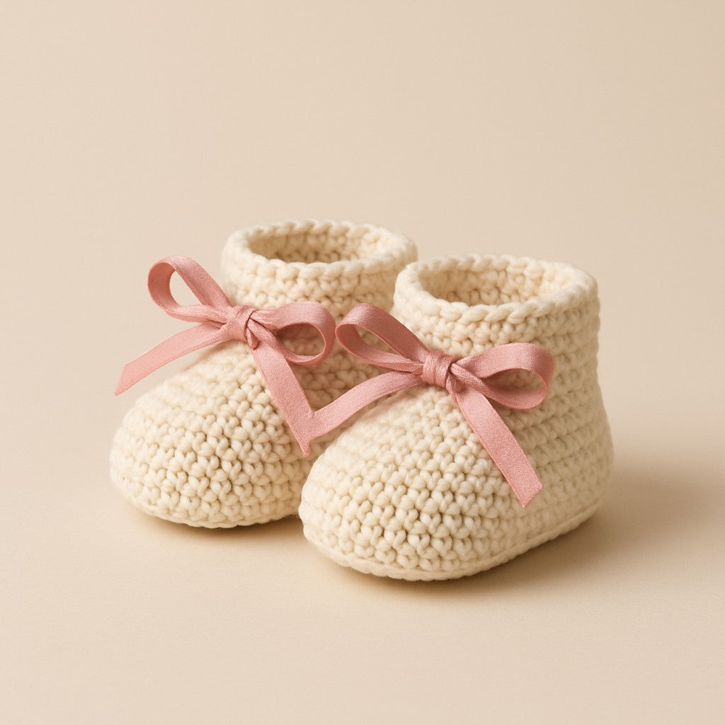 Yarnspresso — Whimsical Ribbons Baby Booties — Amigurumi Cotton Crochet Pattern